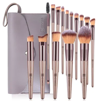 Produktbild von Heymkgo Make -up -Pinsel -Set 15 Stücke professionelle Make -up -Kit Foundation Lidschatten Gesichtsauge Kosmetische tasche