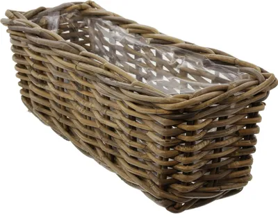Produktbild von Rattan Pflanzkasten Koboo Grey 46cm – Balkonkasten
