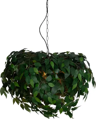 Produktbild von Trio Leuchten - Bohemian Boho-Hängelampe I Pendellampe I Pendelleuchte Grün 4-flammig - Leavy - Kunststoff Kugel I Kugelförmig - LED geeignet E14