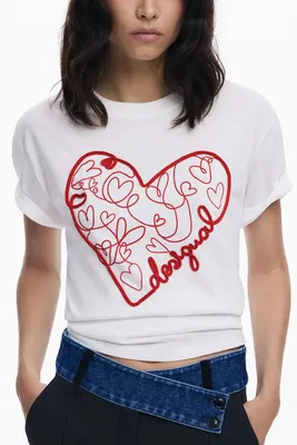 Produktbild von Desigual Damen-T-Shirt Mit Kurzen Ärmeln, Weiss