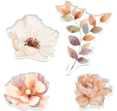Produktbild von Ministicker Aquarell-Boho-Blumen 4-tlg.