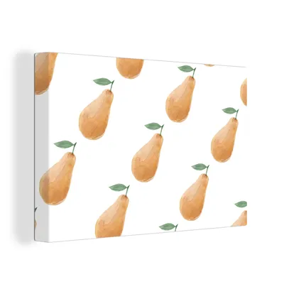 Produktbild von OneMillionCanvasses® - Leinwandbilder - 150x100 cm, Birnen - Aquarellfarbe - Weiß, Wandbilder Kunstdruck Wanddekoration