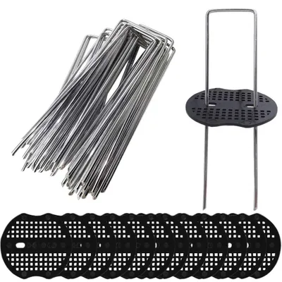Productafbeelding van TRANKIELO® - 30 stuks tuinbevestigingsharingen - roestvrij, duurzame klemmen voor mulchen, onkruidvlies, en meer