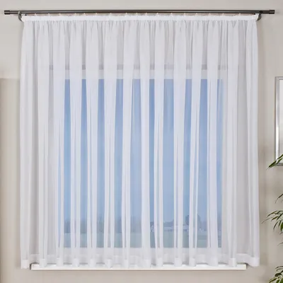Produktbild von Gerster Store mit Kräuselband, Uni B = 300 x H =245 cmTransparent Voile Uni weiß
