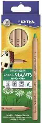 Image de LYRA 3931060 Crayons de couleur Farbriese, couleur naturelle, lot de 6 dans un étui en carton