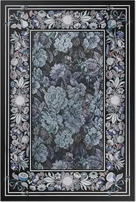 Imagen del producto de Alfombra de vinilo con diseño floral – 60x90 cm – Alfombra para interiores – Ideal para pasillos – Fácil de limpiar – Diseño moderno
