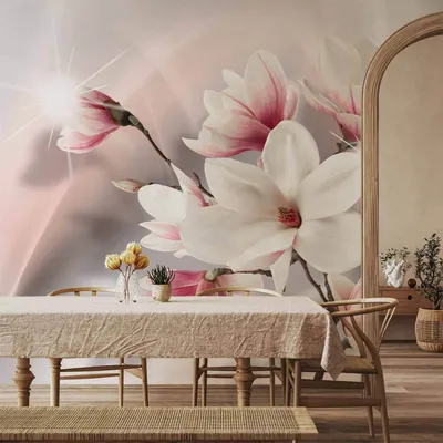 Produktbild von Vlies Fototapete - White magnolias 450x315 cm Blumen b-A-0201-a-b