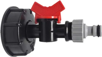Produktbild von IBC-Adapter fš¹r IBC S60X6 Gartenwassertank mit Wasserhahn und Anschlussstš¹ck
