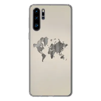 Produktbild von MuchoWow® Handyhülle Schutzhülle Hülle für Huawei P30 Pro Weltkarte - Holz - Regal Silikon Softcase Handy Hülle - Schutzdeckel