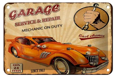 Produktbild von Blechschild Spruch 18x12cm Garage Service mechanic on duty