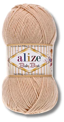 Productafbeelding van Alize 1x 100g Baby Best garen, anti-pluis, effen kleur, geschikt voor haken en breien (382)