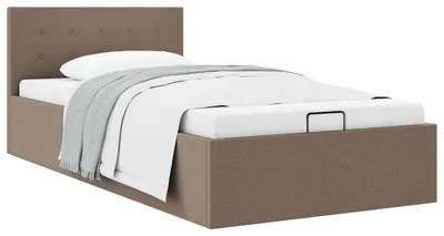 Productafbeelding van vidaXL Opbergbed met hydraulische bediening, taupekleurige stof, 100x200 cm