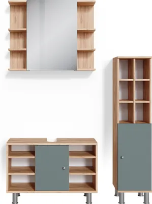 Obrázek produktu pro Sada nábytku do koupelny Vicco Fynn Zelená 3 díly, podstavec 80 cm, Model 37328