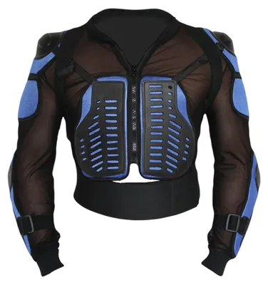 Produktbild von Protektorenjacke Motorrad Motocross Skatebording Protektoren Armour Körper Panzer, Größe:56/2XL, Farbe:Blau