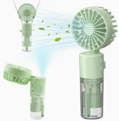 Produktbild von Handventilator mit Wasserkühlung,Tragbarer Mini Ventilator,Taschenventilator Mit 4 Geschwindigkeitsstufen,Faltbarer USB-Ventilator für Outdoor Grün