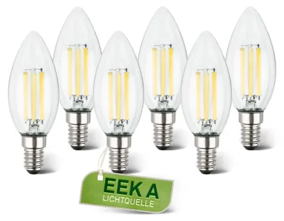 Produktbild von Briloner 6er Set E14 LED Leuchtmittel  2,5W 525lm 3.000K Warmweiß Kerzenform - LED Lampen Wohnzimmer Schlafzimmer