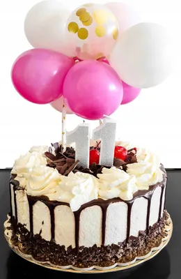Image de Embout pour ballon Rose Blanc Or Confetti