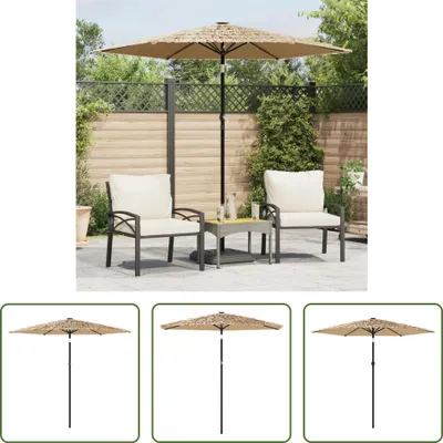 Imagen del producto de Sombrilla Living Store con mástil de acero, color marrón, 223x223x213 cm