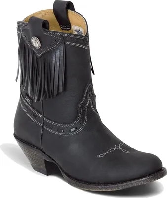 Produktbild von Damen Western Cowboy Biker Leder Stiefel Boots »WBL-32« Schwarz