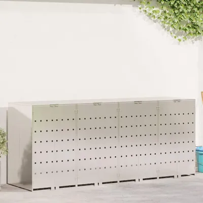Produktbild von "Schlussverkauf" Wagenmüllbehälter/Mülltonnenbox - für 4 Behälter Silber 272x77,5x115,5 cm  C17007