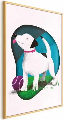 Produktbild von Posterpapier Poster - Dog and Ball 40x60 cm Für Kinder g-A-0181-ao-a
