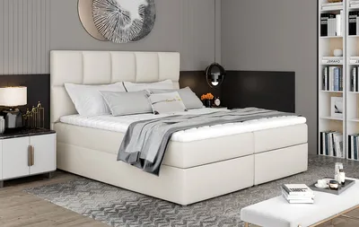 Produktbild von NABBI Gepolstert Doppelbett mit Stauraum Grosio 165 - Beige