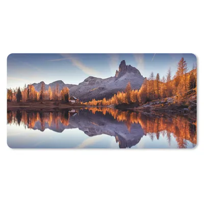 Produktbild von MuchoWow® Schreibtischunterlage Berge - Bäume - Herbst - See - Natur 80x40 cm - XXL Mauspad - Gaming Mauspad