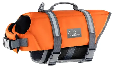 Rettungsweste für Hunde, Sicherheitsweste, Schwimmweste, Größe L, orange