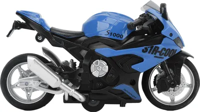 Produktbild von Kinder ziehen Motorrad -Spielzeug -Sound -Licht -Effekte Hochsimulationslegierungsmodell Blau zurück