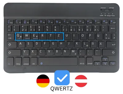 Produktbild von Mobigear Keys iPad Pro 10,5 Zoll (2017) Schutzhülle mit QWERTZ Bluetooth-Tastatur, Klappdesign und Stifthalter - Schwarz
