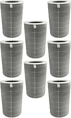 Produktbild von vhbw 8x Aktivkohlefilter Ersatz für Xiaomi 6934177743672, M15R-FLP-GL für Luftreiniger - E12 Luftfilter Grau Weiß