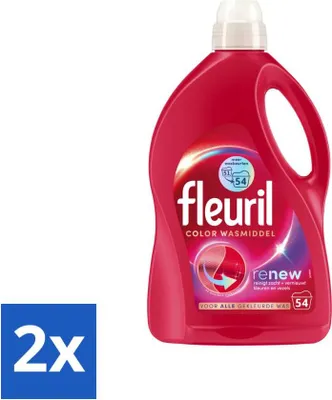 Produktbild von Fleuril - Waschmittel - Renew Color Flüssigwaschmittel - Buntwäsche - 54 Wäschen - Vorteilspack - 2 Stücke