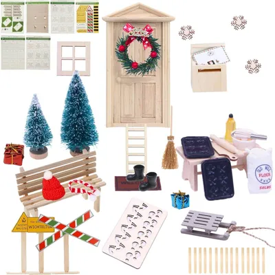Image de Kit d'accessoires "Miniature Gnomtür" pour décorations de Noël