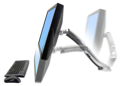Produktbild von Ergotron MX - Befestigungskit (Gelenkarm, Spannbefestigung für Tisch, Tischplattenbohrung, Basis, Verlängerung) - Patentierte Constant Force Technologie - für LCD-Display - Polished Aluminum - Bildschirmgröße: bis zu 76,2 cm (bis zu 30 Zoll)
