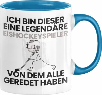 Produktbild von Eishockeyspieler Geschenk Tasse Lustige Geschenkidee Geburtstag für Eishockeyspieler Ich Bin Dieser Legendäre Eishockeyspieler Von Dem Alle Geredet Haben Kaffee-Becher (Blau)