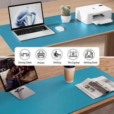 Produktbild von Aothia Multifunktionale Schreibtischunterlage, wasserdicht, aus Kunstleder, rutschfest, doppelseitig, ideal für Büro und Zuhause