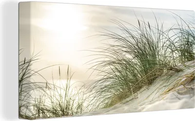Produktbild von MuchoWow® - Leinwandbilder - Dünen - Watteninseln - Wasser, Wandbild, Wanddeko Bilder Wohnzimmer, 40x20 cm