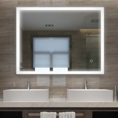Produktbild von LISA Badspiegel LED 60x50cm Badezimmerspiegel mit 6000-6500k Beleuchtung Kaltweiß Touch Wandspiegel