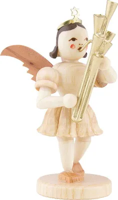 Produktbild von Kurzrockengel mit Schalmei, natur (6,6cm) von Blank Kunsthandwerk
