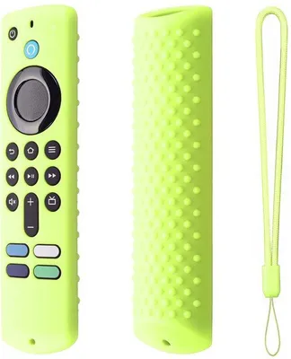 Produktbild von Silikon-Hülle für Fernbedienung, Beschutzcover für Fernbedienung, silikonisches Schutzcover mit Kordel, Antislip-Schutzcover für Fire TV Stick, grünes Silikon-Schutzcover