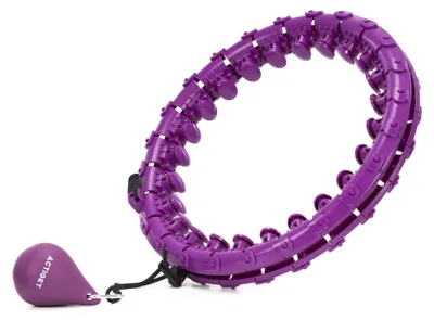Produktbild von ACTIGET Hula Hoop mit Gewicht 24-teilig – Fitness Reifen, Zusammenklappbar, mit Noppen für Cardio Training, Lila