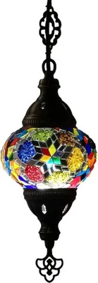Zdjęcie produktu dla Oosterse Mozaïek Lampa wisząca Multicolor – ręcznie wykonana turecka lampa zapewniająca przytulną atmosferę