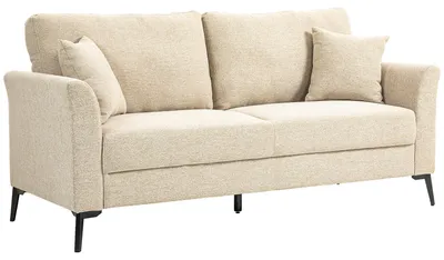 Produktbild von HOMCOM 2 Sitzer Sofa, Couch mit Leinenoptik, Metallbeine, Polstersofa Doppelsofa