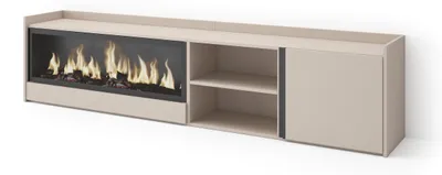 Produktbild von TV-Möbel Holzeffekt beige 212x35x50cm Kamin mit Feuereffekt XXL