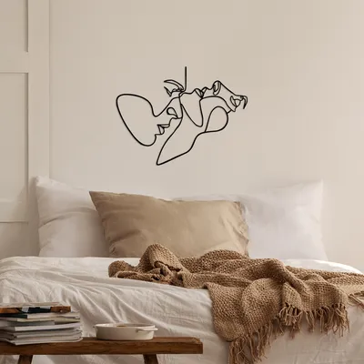 Productafbeelding van Wallity, elegante wanddecoratie van metaal, zwart, 70 x 52 cm | 100% metaal