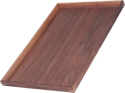 Productafbeelding van Rechthoekig serveerplank van walnoothout, geschikt voor thee, fruit, brood, desserts en voorgerechten. Handgemaakt bord van zwart walnoothout, ideaal als decoratie voor de eettafel (L)