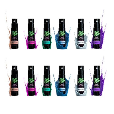 Produktbild von 12er Set Color Haarspray je 40 ml 6 Farben Haarfarben Spray Farbspray Fasching Karneval Halloween Haarfärbespray farbig