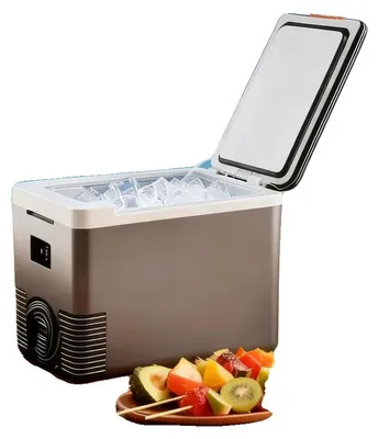 Obrázok produktu pre Mini chladnička, objem 10 litrov, kompatibilná s napätím 12V a 220V, výkon 45W, hmotnosť 2,36 kg, teplotný rozsah od -20°C do 65°C