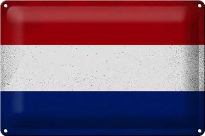 Produktbild von Blechschild Flagge Niederlande 30x20cm Netherlands Vintage
