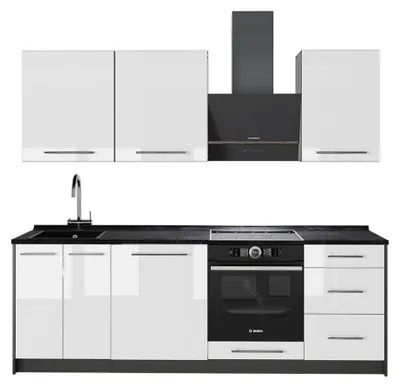 Immagine prodotto di Cucina componibile Vicco Fame-Line Bianco lucido/Antracite 230 cm senza piano di lavoro, Model 63970
